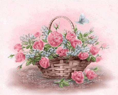 Картинка корзинка с цветами