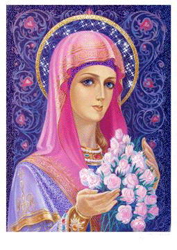 Мария с цветами