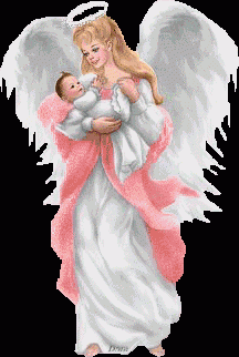 Ангела с ребенком на руках