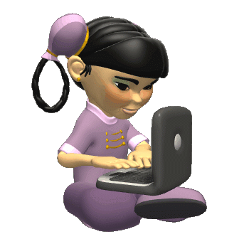 3D девочка с ноутбуком
