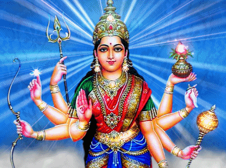 Многорукая индийская богиня