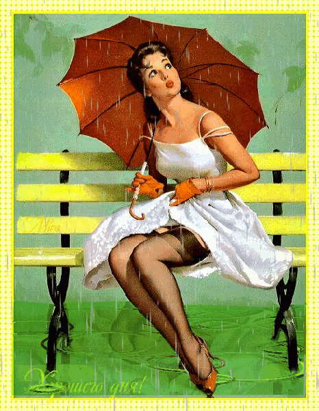 Картинка девушка под дождем