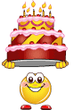Смайлик с большим тортом