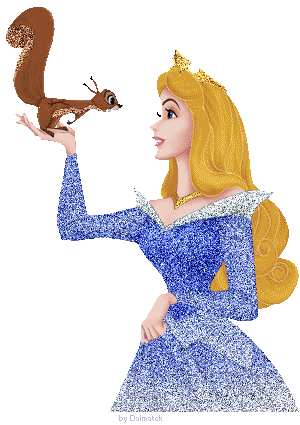 Анимация принцесса с белочкой