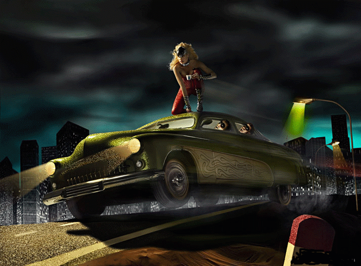 Картинка девушка на крыше автомобиля