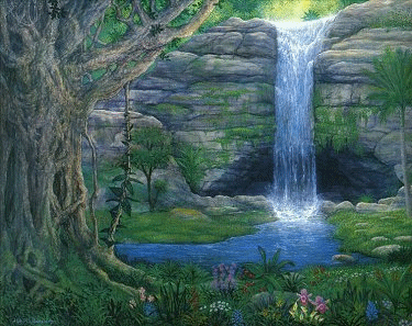 Анимашка с водопадом