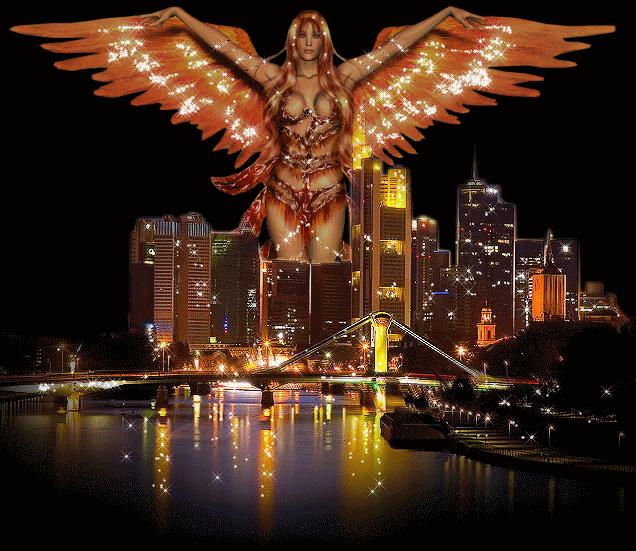 Фото ангел над городом